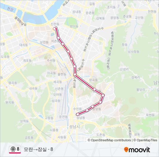 8 지하철 노선 지도