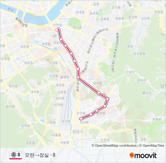 8 지하철 노선 지도