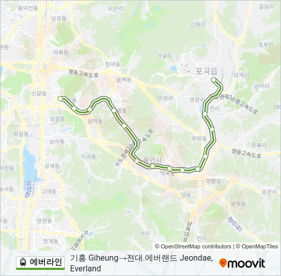 에버라인 Light Rail Line Map