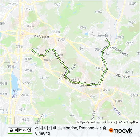 에버라인 Light Rail Line Map