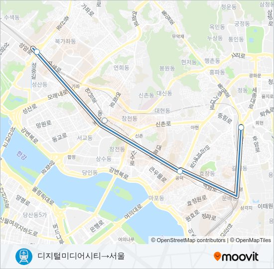 공항철도 (AREX) 지하철 노선 지도