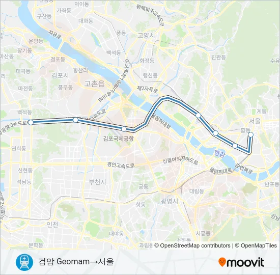 공항철도 (AREX) Subway Line Map