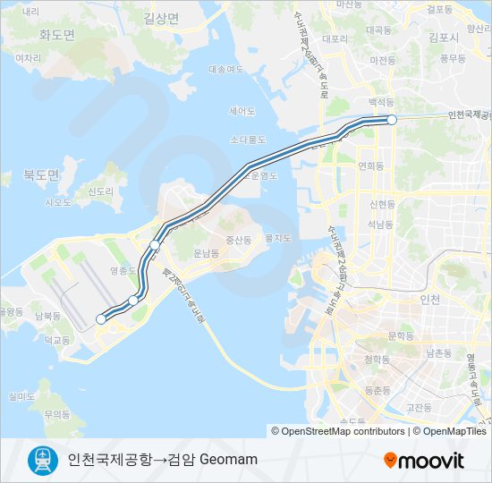 공항철도 (AREX) Subway Line Map