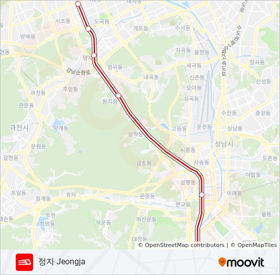 신분당선  (DX LINE) 지하철 노선 지도