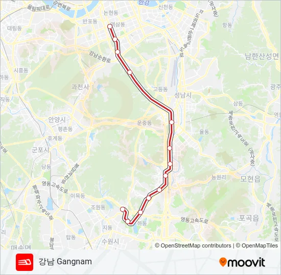 신분당선  (DX LINE) Subway Line Map