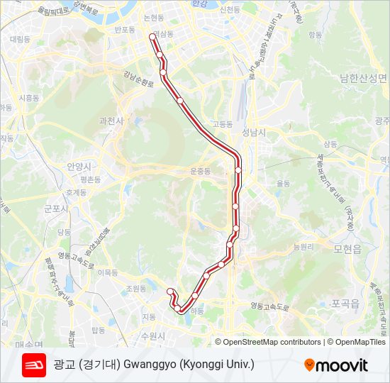신분당선  (DX LINE) Subway Line Map