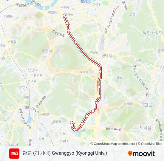 신분당선  (DX LINE) 지하철 노선 지도