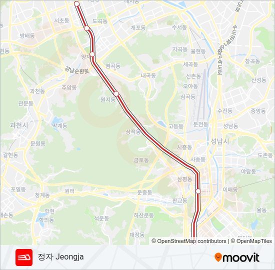 신분당선  (DX LINE) 지하철 노선 지도
