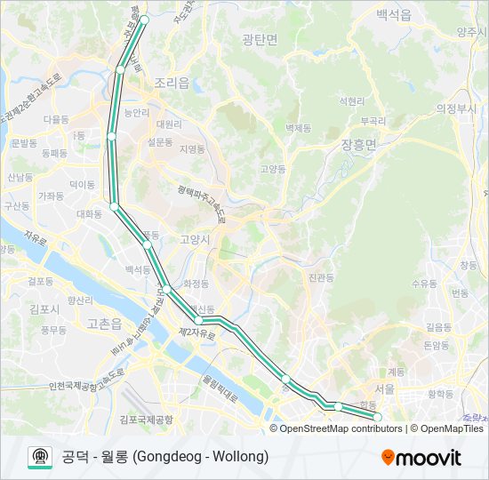 경의선 (GYEONGUI LINE) 지하철 노선 지도