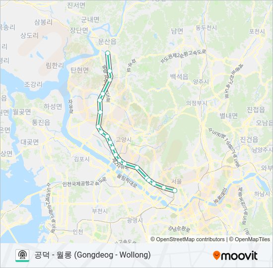 경의선 (GYEONGUI LINE) 지하철 노선 지도