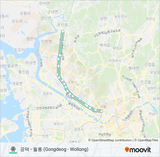 경의선 (GYEONGUI LINE) 지하철 노선 지도