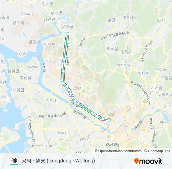 경의선 (GYEONGUI LINE) 지하철 노선 지도