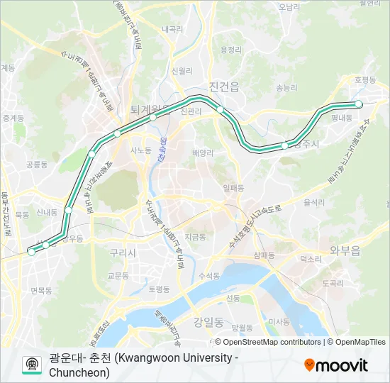 경춘선 (GYEONGCHUN LINE) Subway Line Map