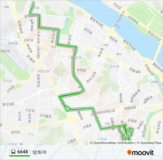 6648 버스 노선 지도