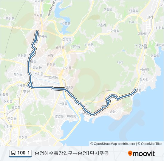 100-1 Bus Line Map