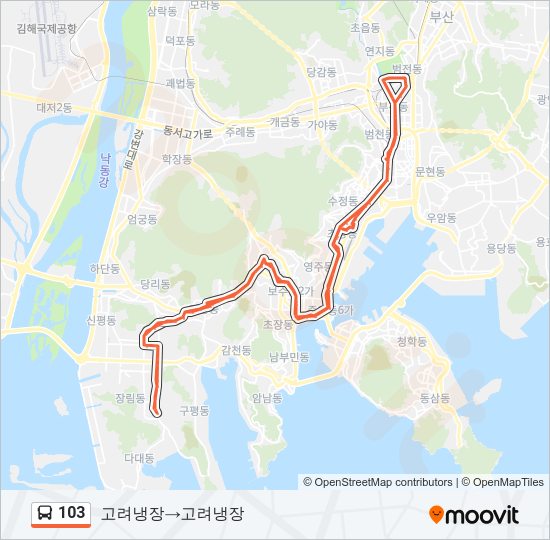 103 Bus Line Map