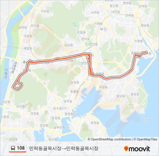 108 Bus Line Map
