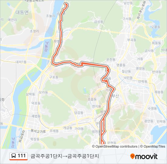 111 Bus Line Map