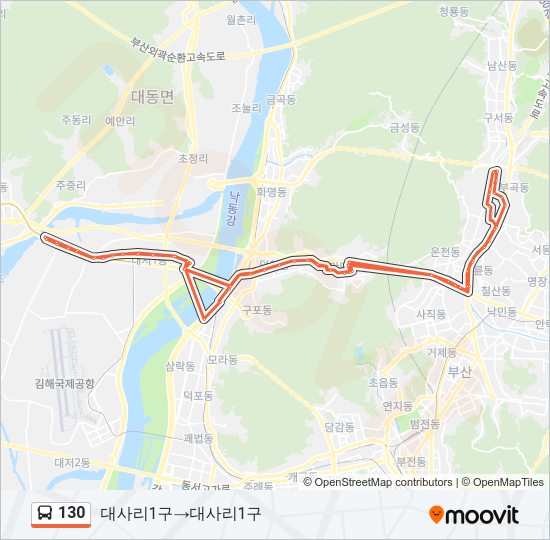 130 Bus Line Map