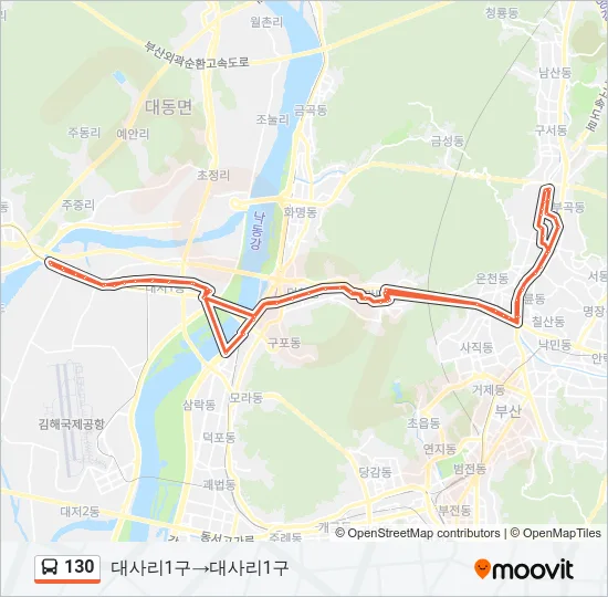 130 버스 노선 지도