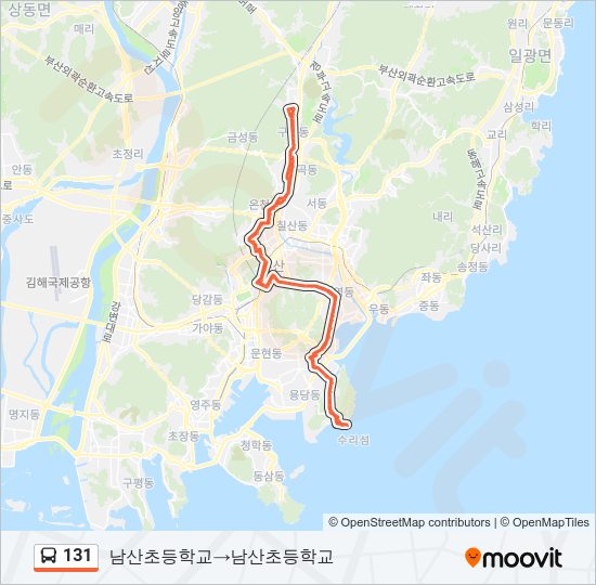 131 버스 노선 지도