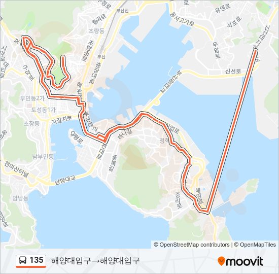 135 Bus Line Map