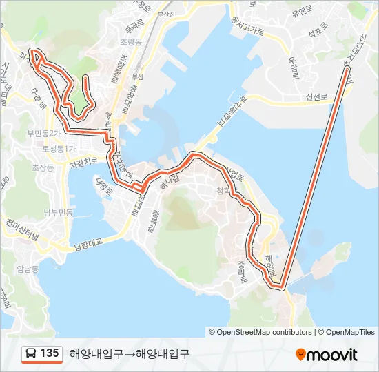135 버스 노선 지도