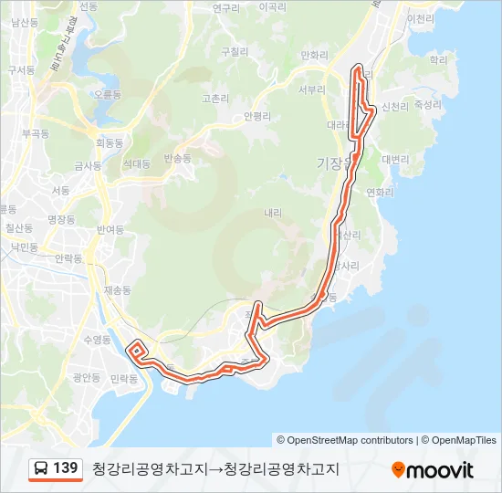 139 버스 노선 지도