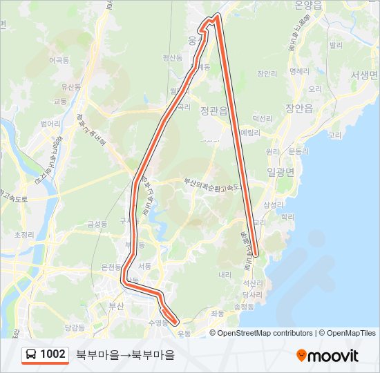 1002 Bus Line Map