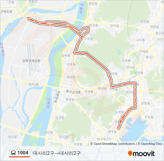 1004 버스 노선 지도