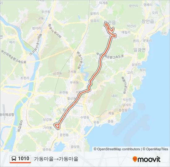 1010 버스 노선 지도