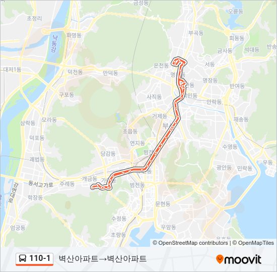 110-1 Bus Line Map