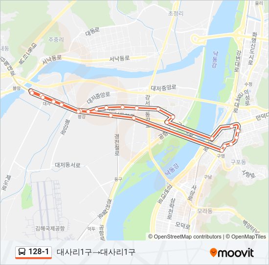 128-1 Bus Line Map
