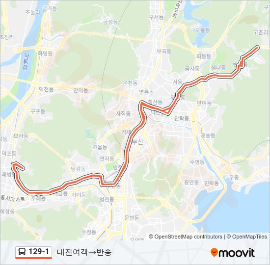 129-1 버스 노선 지도