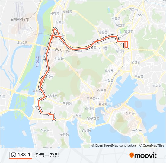 138-1 버스 노선 지도