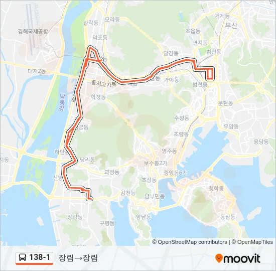 138-1 버스 노선 지도