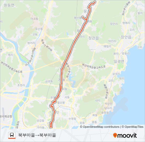 1002(심야) 버스 노선 지도
