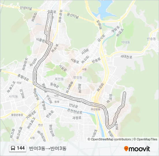 144 버스 노선 지도