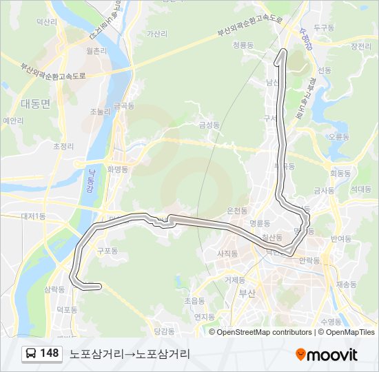 148 버스 노선 지도
