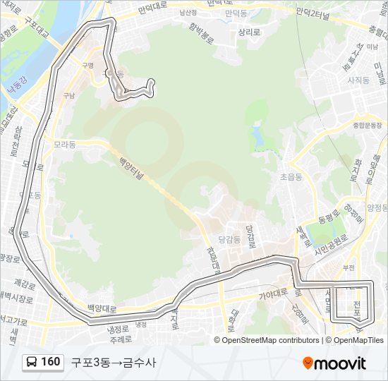 160 Bus Line Map