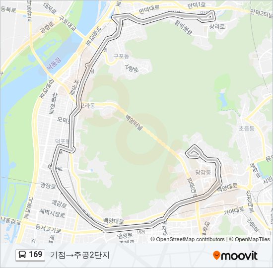 169 버스 노선 지도