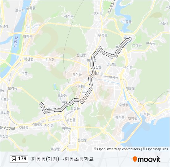 179 버스 노선 지도
