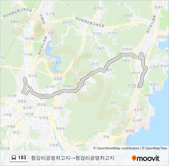 183 버스 노선 지도
