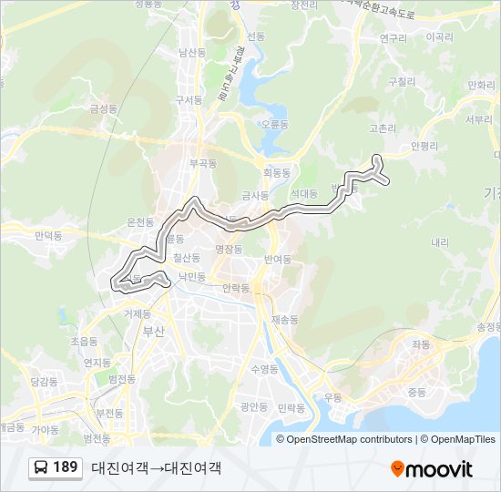 189 버스 노선 지도
