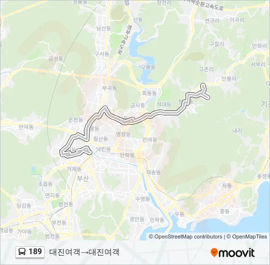 189 버스 노선 지도