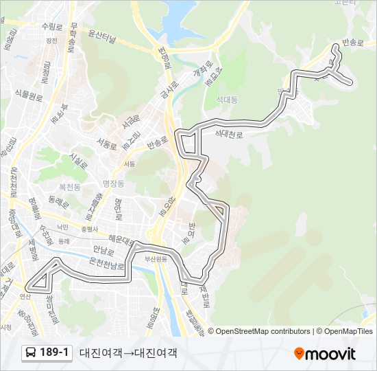 189-1 버스 노선 지도