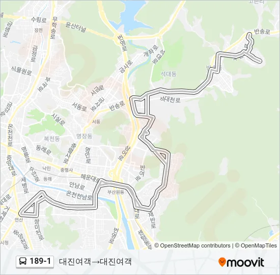 189-1 Bus Line Map