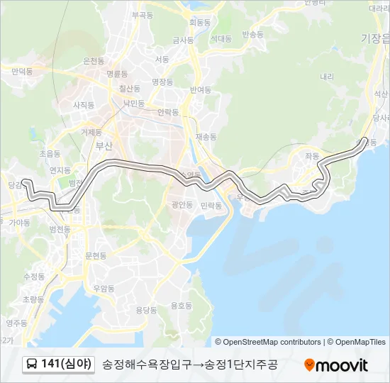 141(심야) Bus Line Map