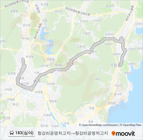 183(심야) Bus Line Map