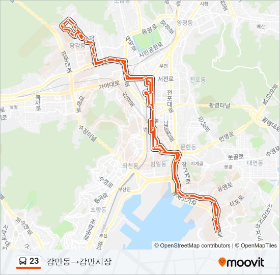 23 버스 노선 지도